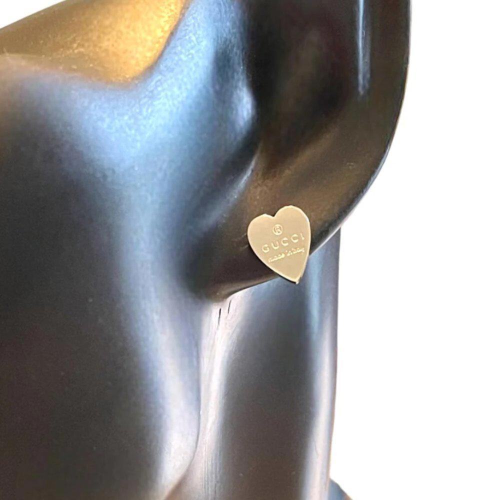Gucci Trademark Silver Heart-Shaped Earrings (GGXX020) - Picture 4 of 4
